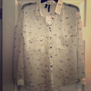 Long sleeve sheer button up